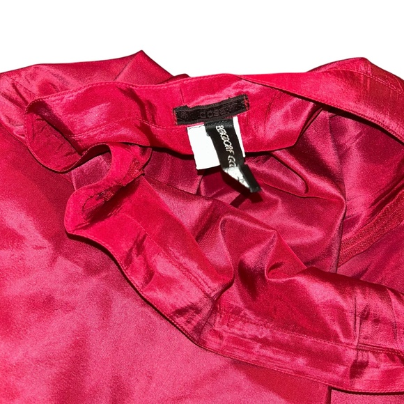 DOSA Bergdorf Goodman 100% silk cranberry red straight skirt 2 M - Picture 2 of 6